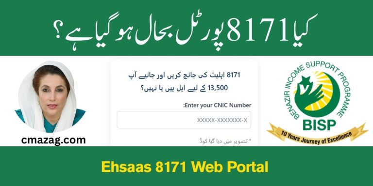 Ehsaas 8171 Web Portal July 2025 Payment