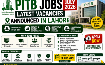 PITB Jobs July 2026