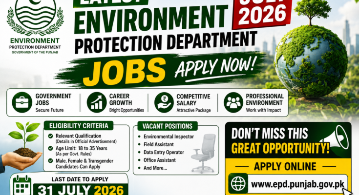 Environment Protection Department Jobs July 2026