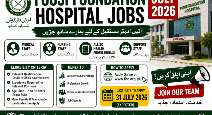 Fouji Foundation Hospital Jobs July 2026